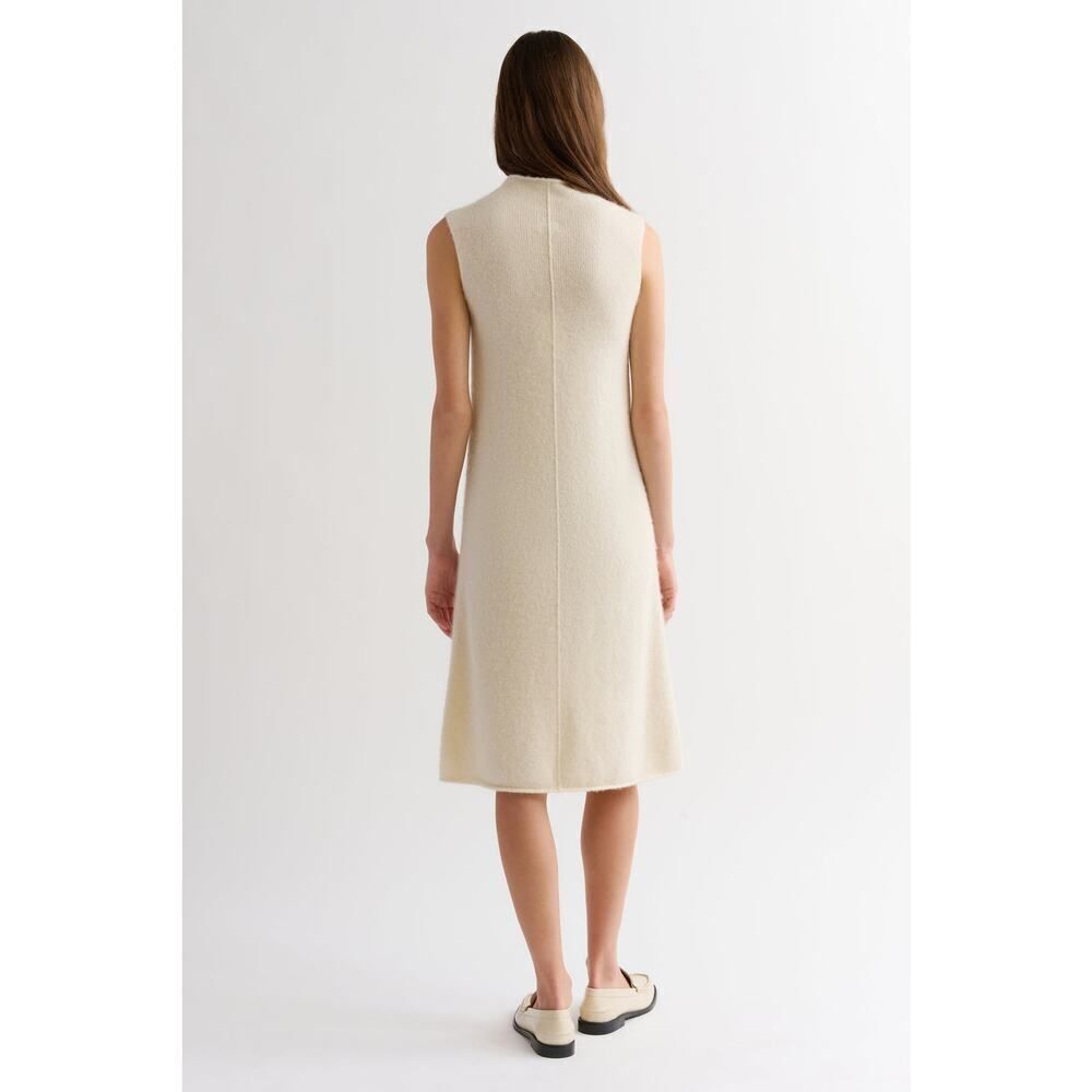 TSE BOUCLE CASHMERE DRESS Cream M - Picture 3 of 11